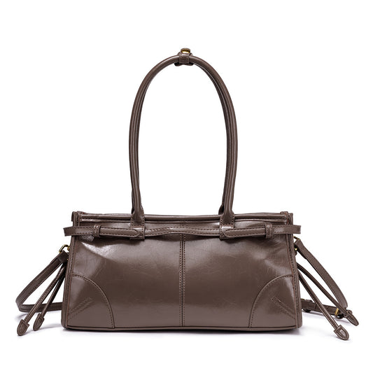 Women's Light Luxury Minority High-grade Underarm Oil Wax Women's Handbag