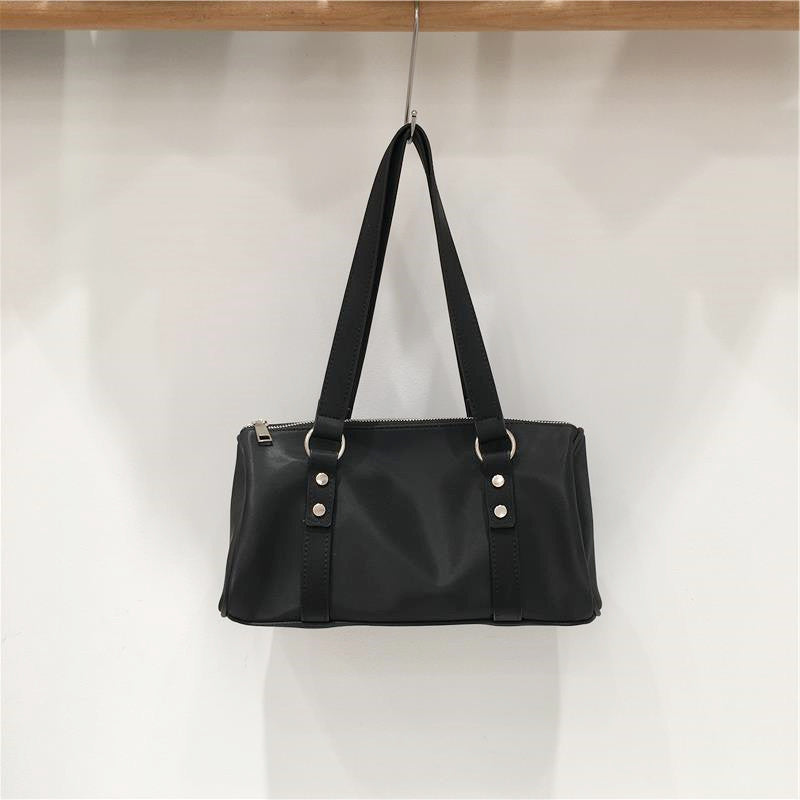 Cabinet High-grade Sense Niche Vintage Leopard Print Portable Bowling Fashion Women's Shoulder Bag