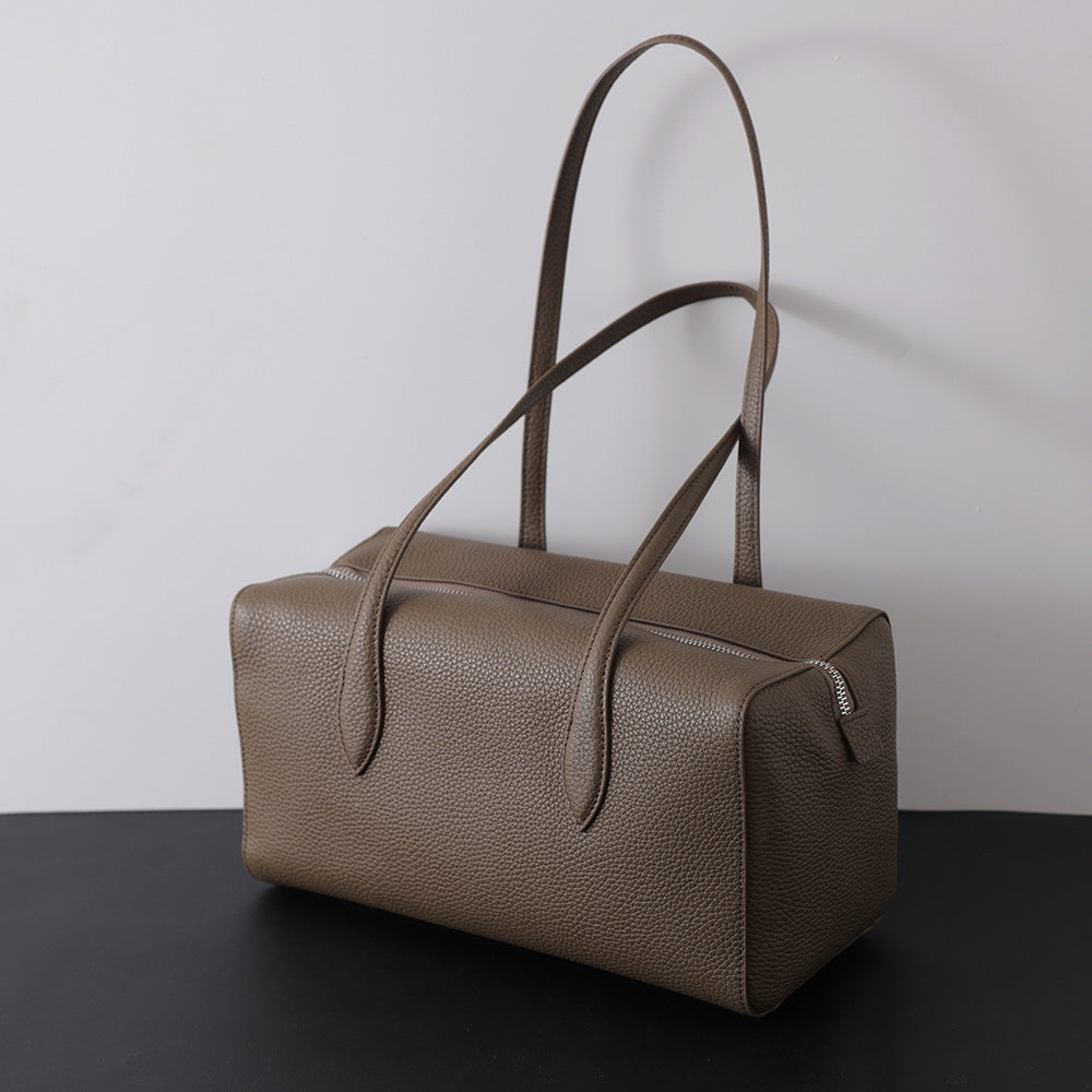 Women's First Layer Cowhide Genuine Leather Underarm Tote Bag