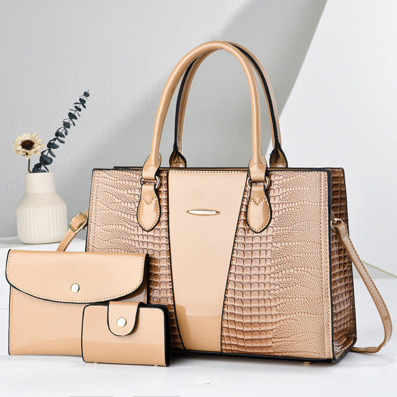 Charming Unique Three-piece Alligator Print Fashion Shoulder Bags