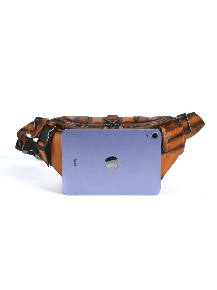 Men's Zipper Retro Color Matching Fashion Leisure Men's Fanny Pack