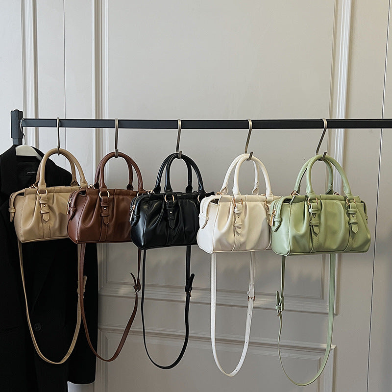 Women's Retro Minority Spring Portable Boston Fashionable Small Square Bag