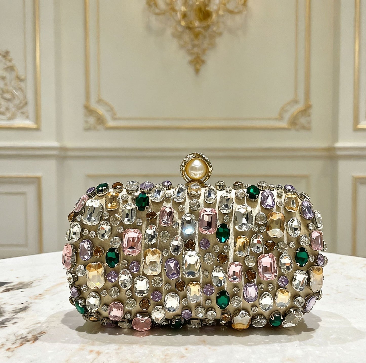 Women's European Textured Colored Gemstone Fashion Shoulder Bags