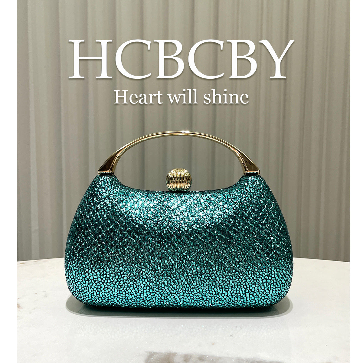 Women's Personalized Shiny Surface Fashionable Elegant Clutch Dinner Bag