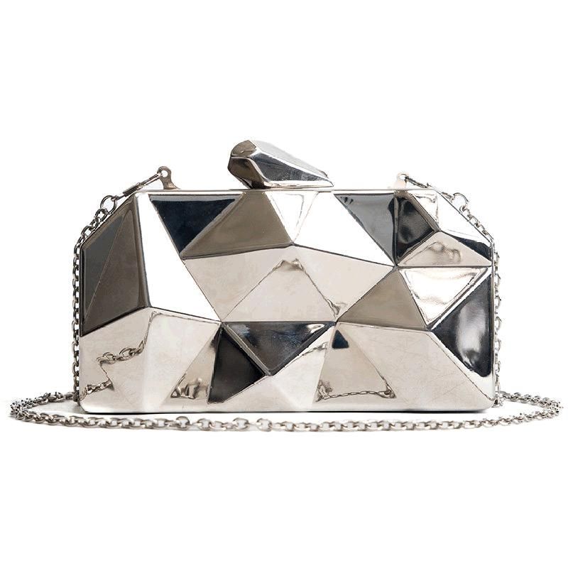 Fashion Diamond Iron Box Lady's Clutch Bags
