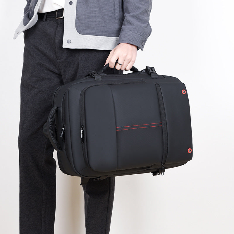 Men's Scalable Large Capacity Computer Black Commuter Business Backpack