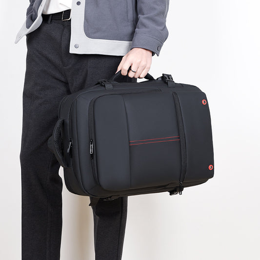 Men's Scalable Large Capacity Computer Black Commuter Business Backpack