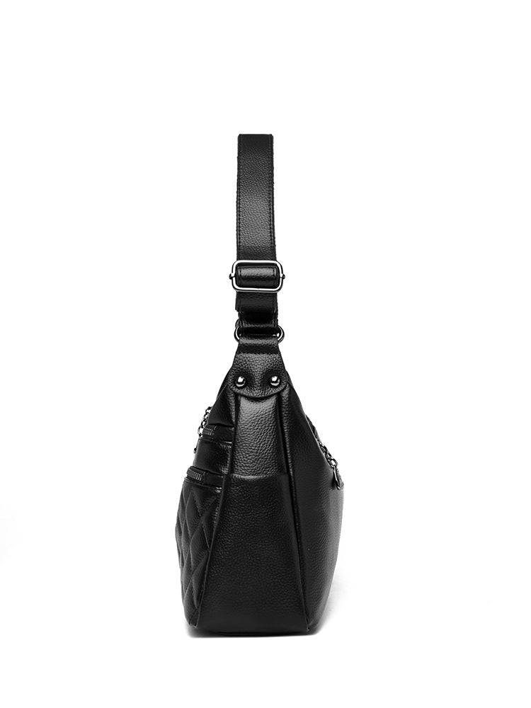 Women's Leather Fashion Diamond Trendy Large Capacity Shoulder Bags