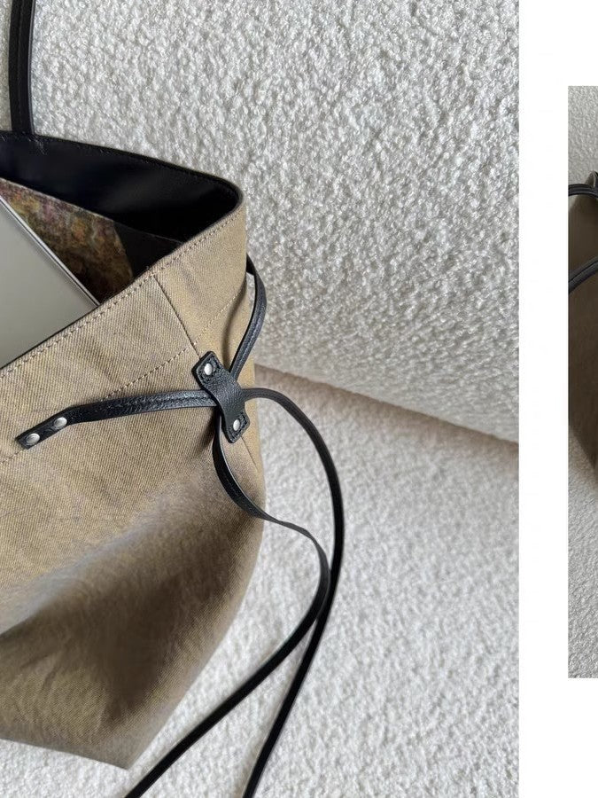 Designer Collaboration Unisex Natural Sand Two-tone Underarm Large Women's Shoulder Bag