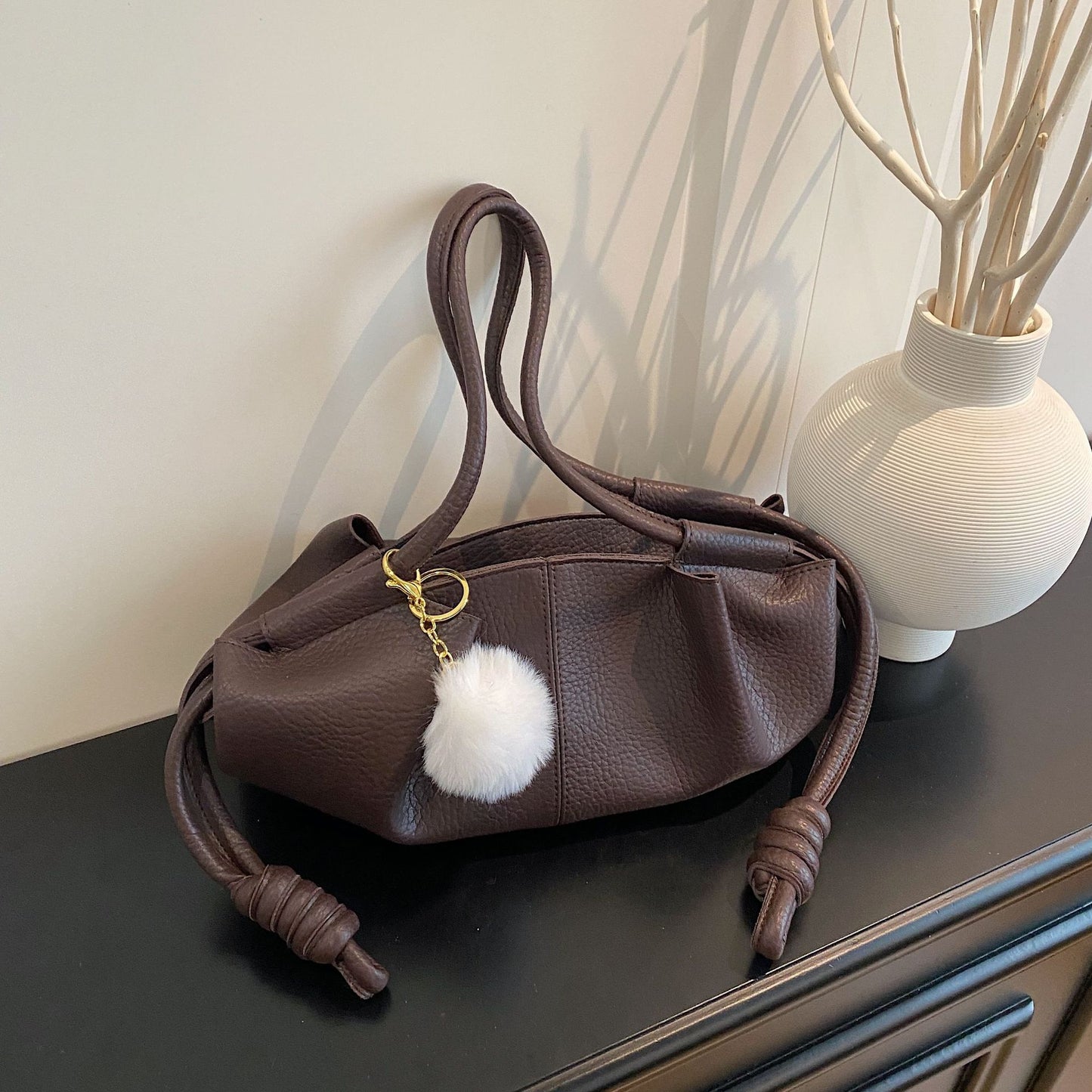 Women's Niche High Sense Soft Leather Cloud Fashion Women's Shoulder Bag