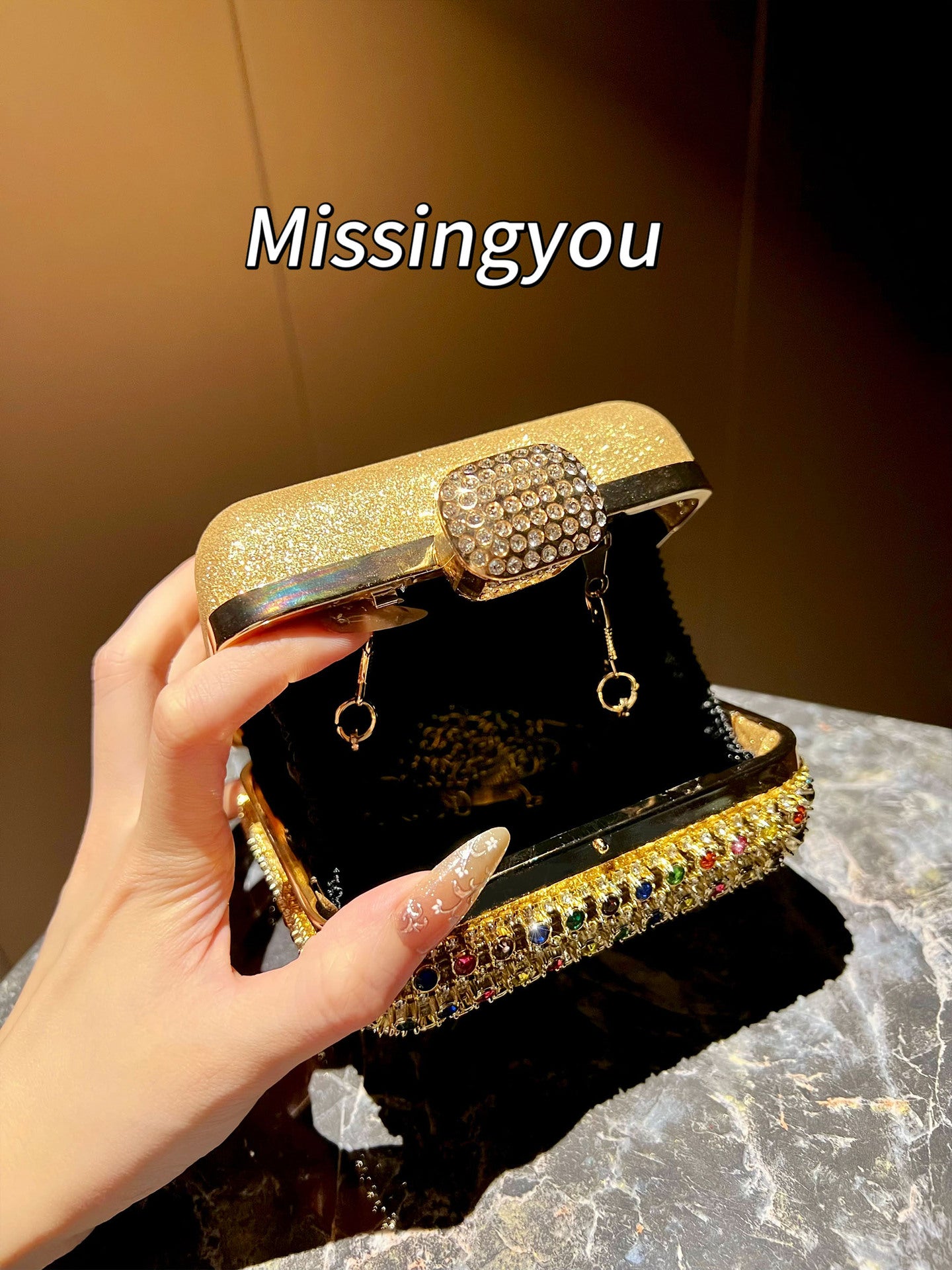 Women's Rhinestone Diamond Fashion High Sense Mini Dinner Bag