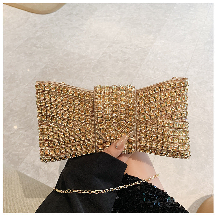 Fashion Rhinestone Diamond Glass Design Hand-held Banquet Shaped Dinner Bag