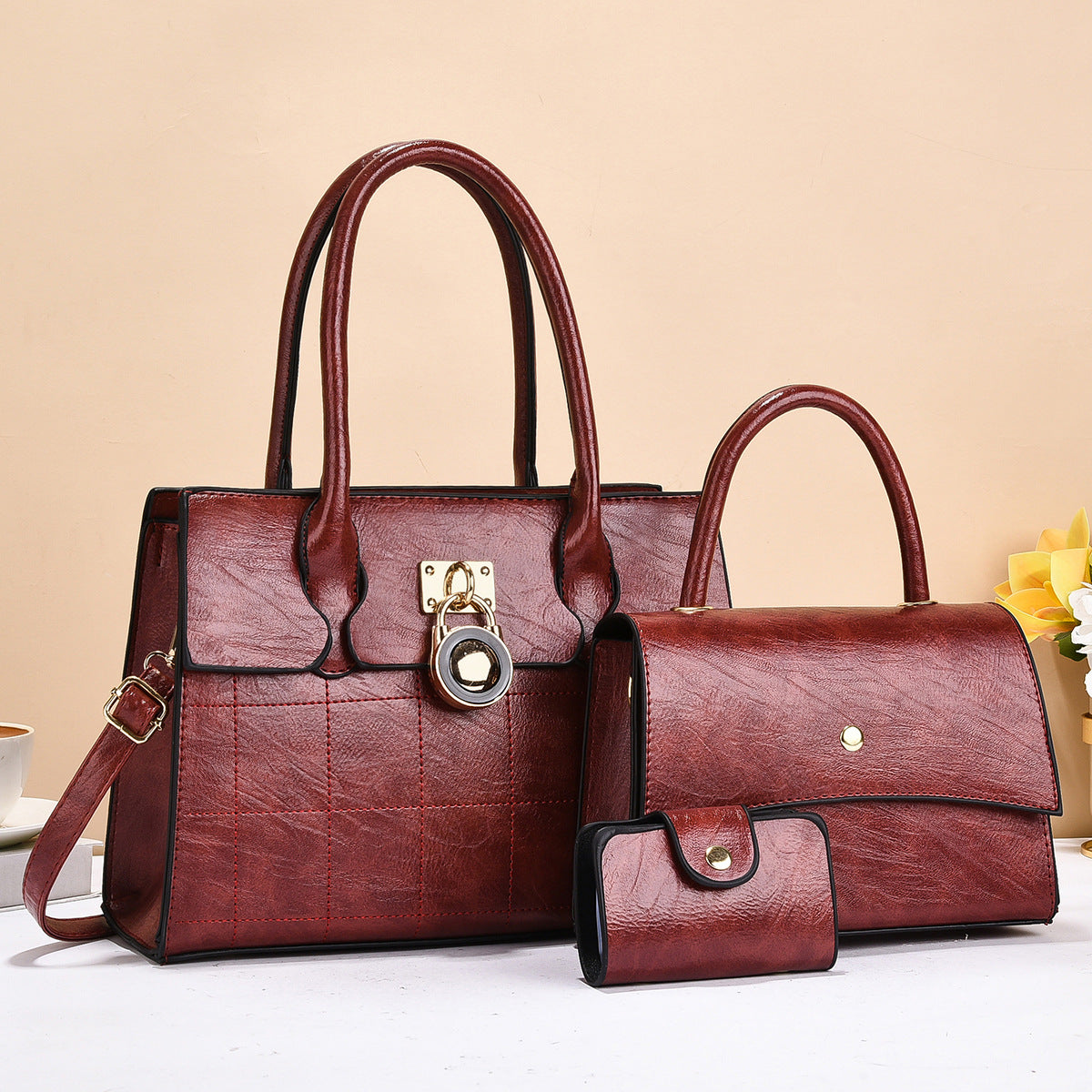 Women's Korean Style Exquisite Big Lady Temperament Shoulder Bags