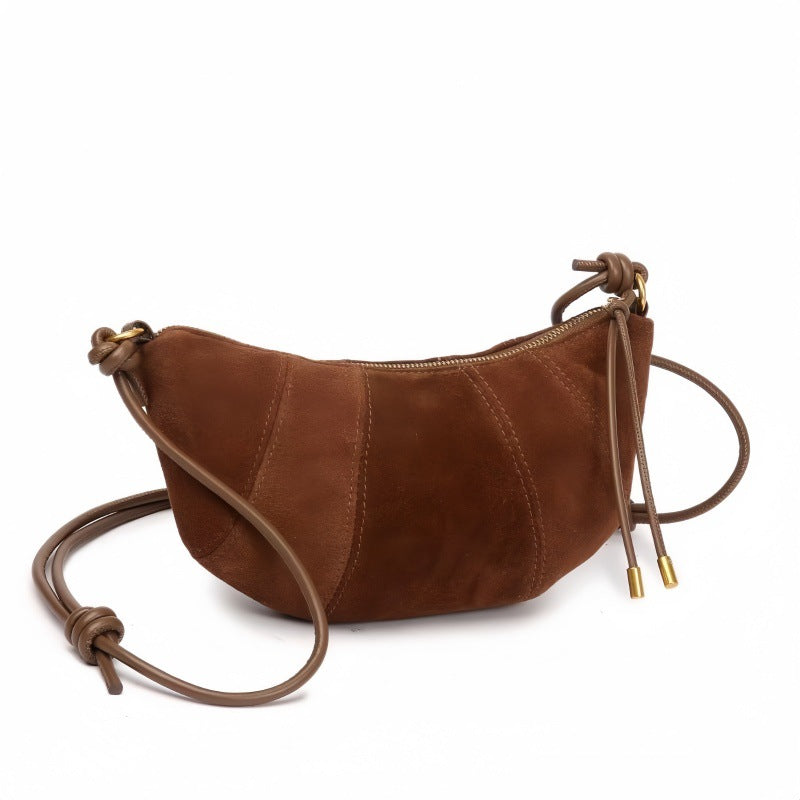 Women's Croissant Retro Frosted Leather Dumpling Fashion Underarm Women's Handbag