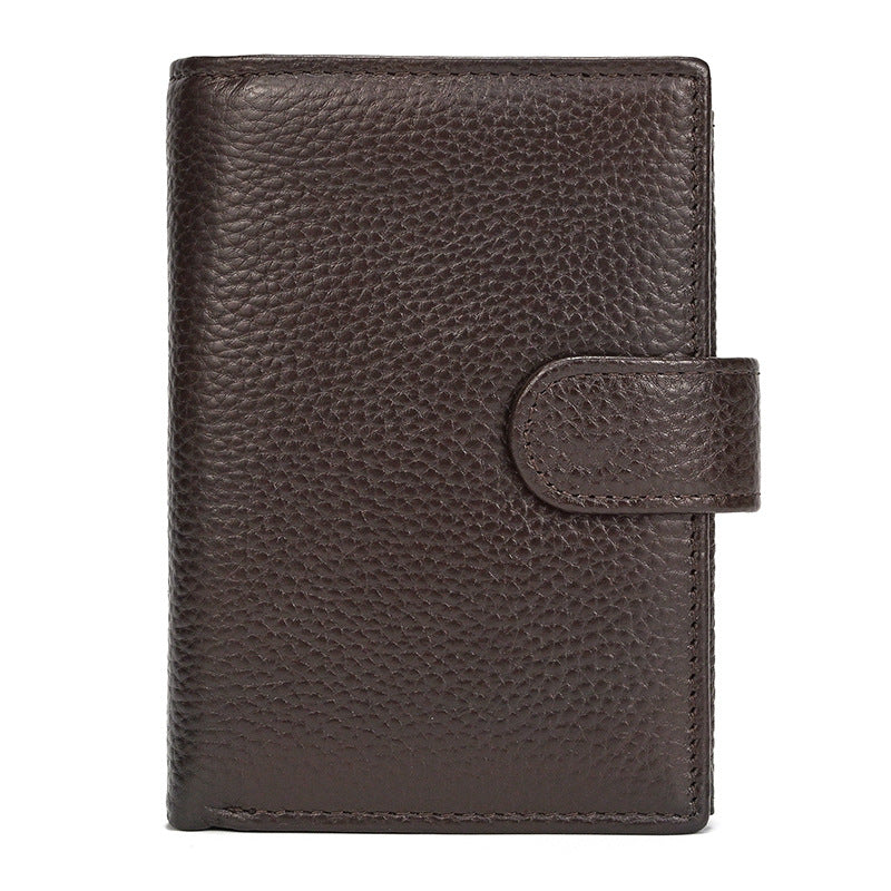 Women's & Men's First Layer Cow Two Fold Three Multi Slots Men's Wallet