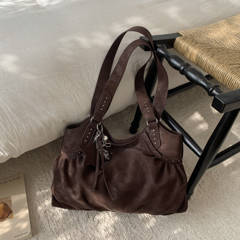 Women's Korean Style Large Capacity Retro Winter Texture Women's Shoulder Bag