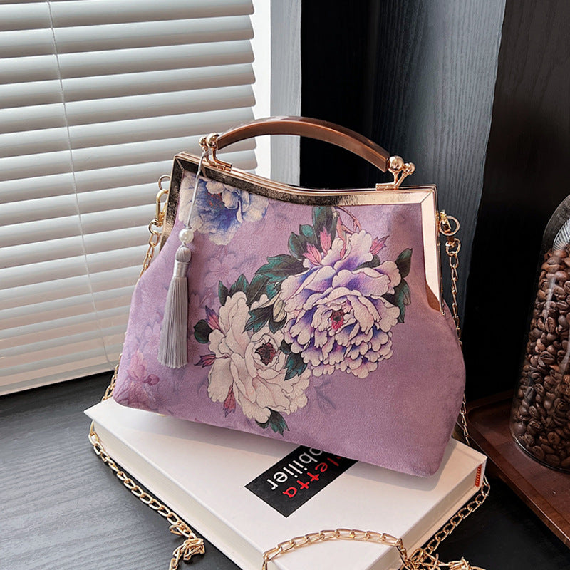 Women's Elegant Peony Rich Cheongsam Winter Printed Women's Handbag