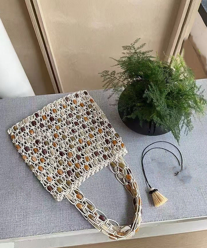 Women's Hand-woven Design Beaded High-grade Retro Large Women's Handbag