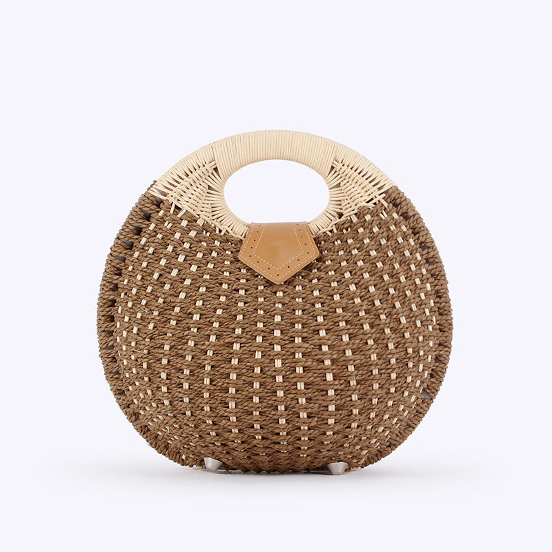Fashion Shell Cute Personality Rattan Weave Beach Vacation Straw Women's Handbag