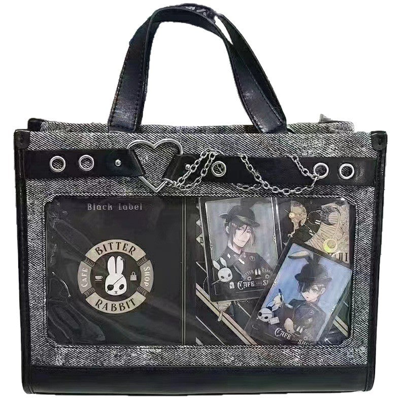 Daily Pain Large Food Volume Sweet Cool Portable Denim Texture Women's Shoulder Bag