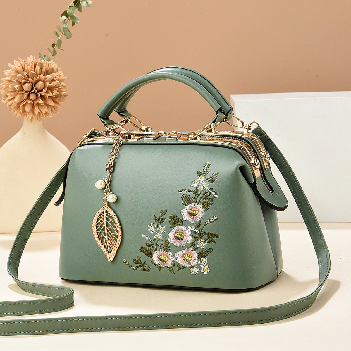 Elegant Slouchy Women's Fashionable Embroidered Quality Bags