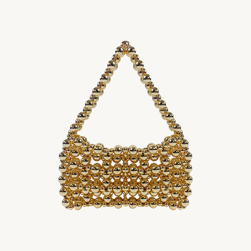 Women's Handmade Beaded Weave Imitation Pearl Retro Women's Handbag