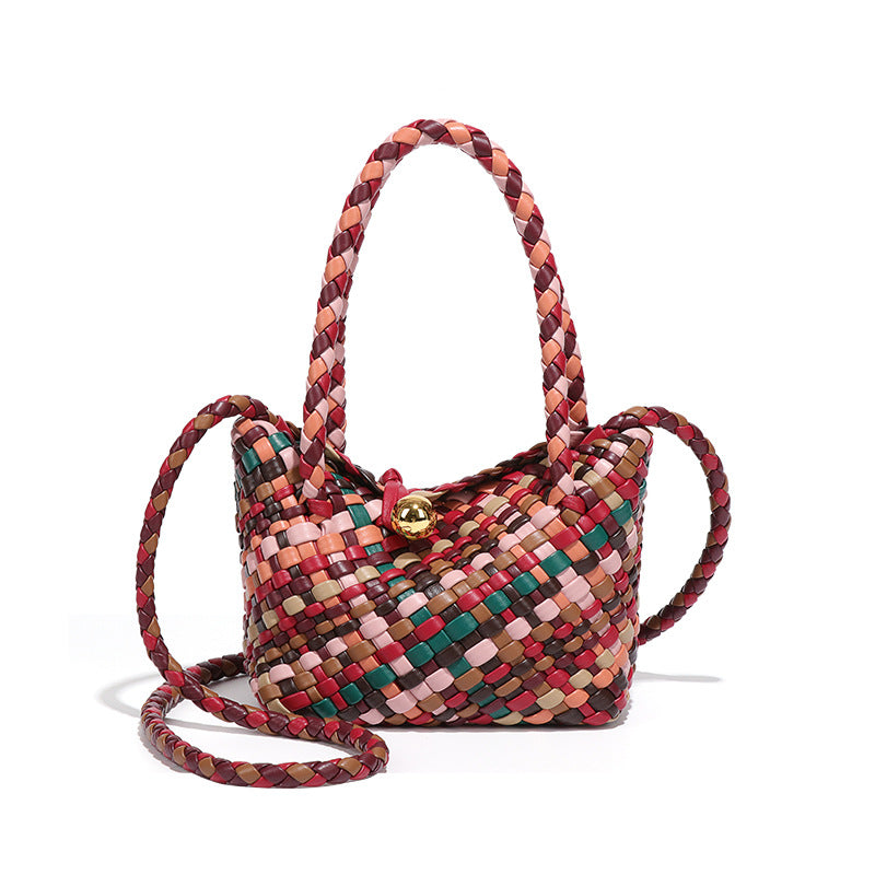 Women's French Style High-grade Hand High Quality Stitching Contrast Color Women's Messenger Bag