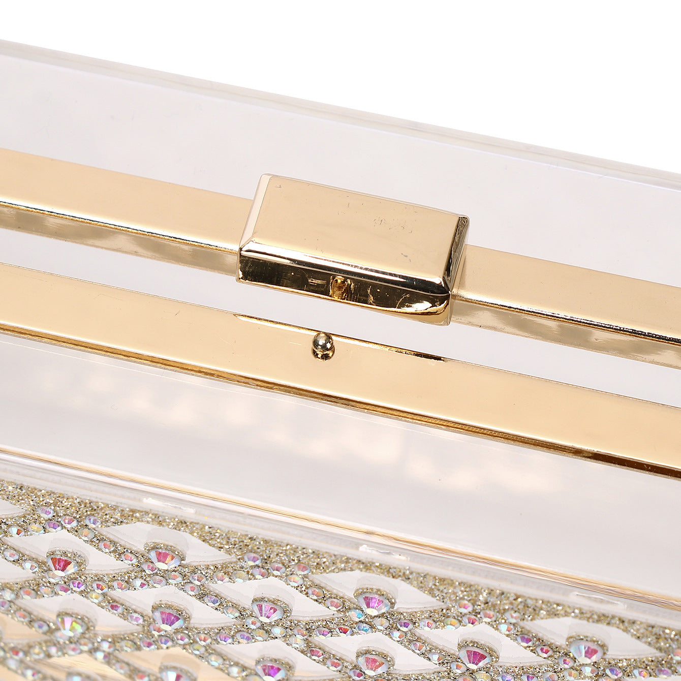 Transparent Acrylic Fashion Diamond Box Chain Dinner Bag
