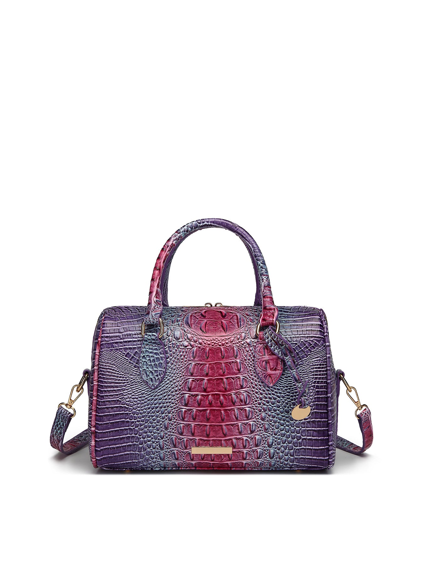 Women's Portable Underarm Vintage Brahmin Crocodile Pattern Bags
