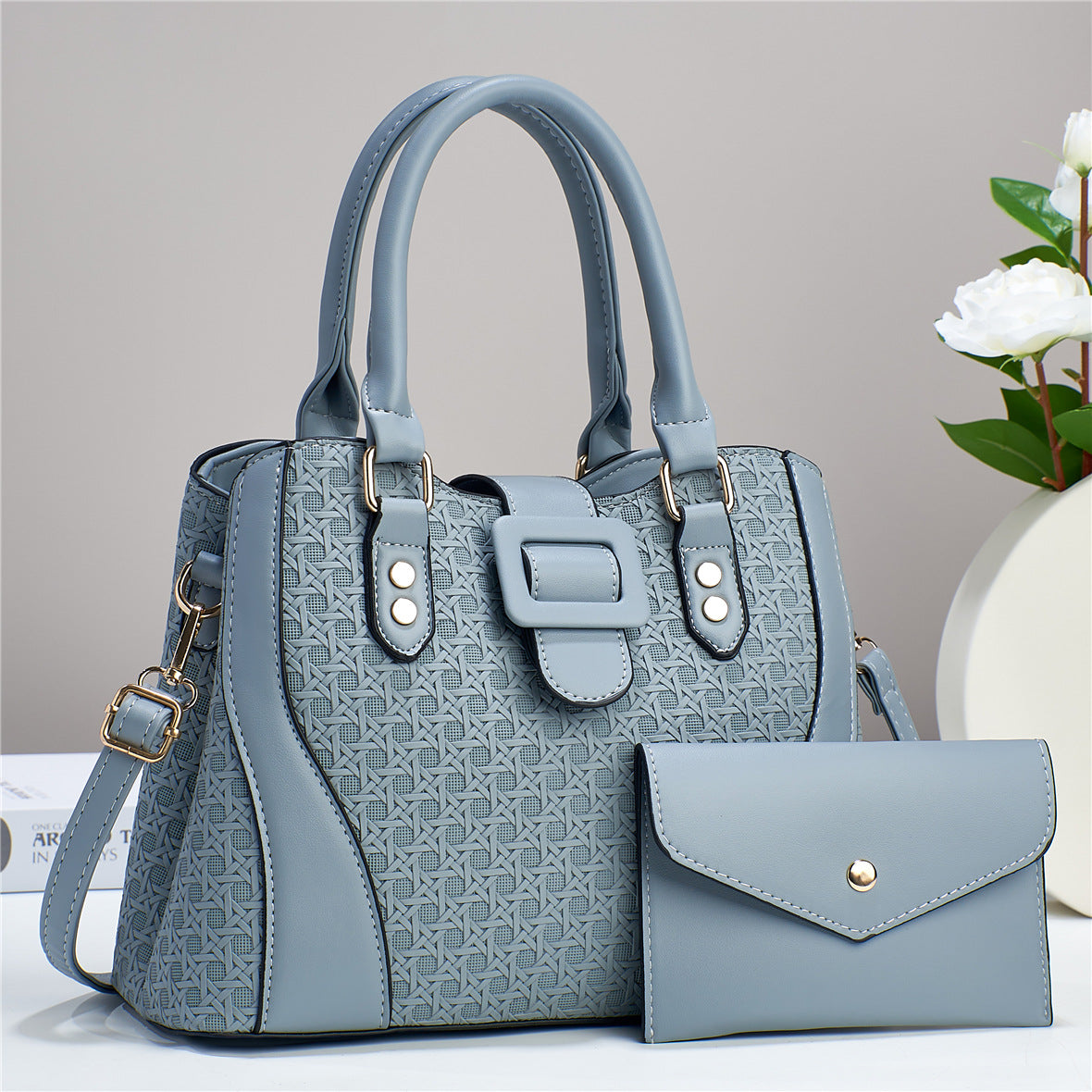 Women's Two-piece Fashion High Quality Elastic Material Large Handbags