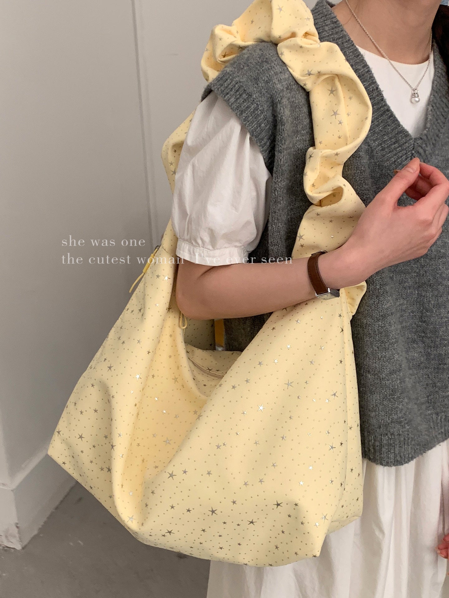 Women's Korean Style Large Capacity Underarm Fashion Tote Bag