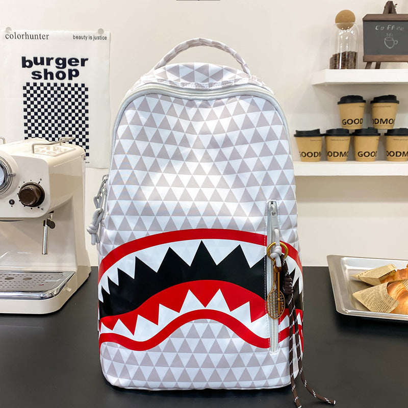 Shark Mouth Printing Personalized Good-looking Outing College Student Schoolbag
