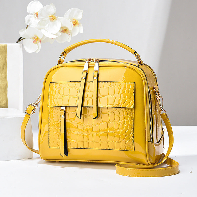 Women's Retro Packet Trendy Crocodile Pattern Shiny Women's Handbag