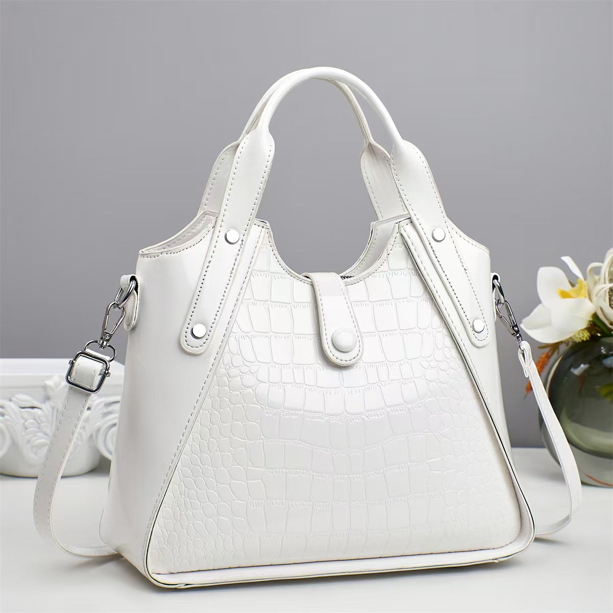 Women's Crocodile Pattern Spring High Quality Solid Women's Clutch