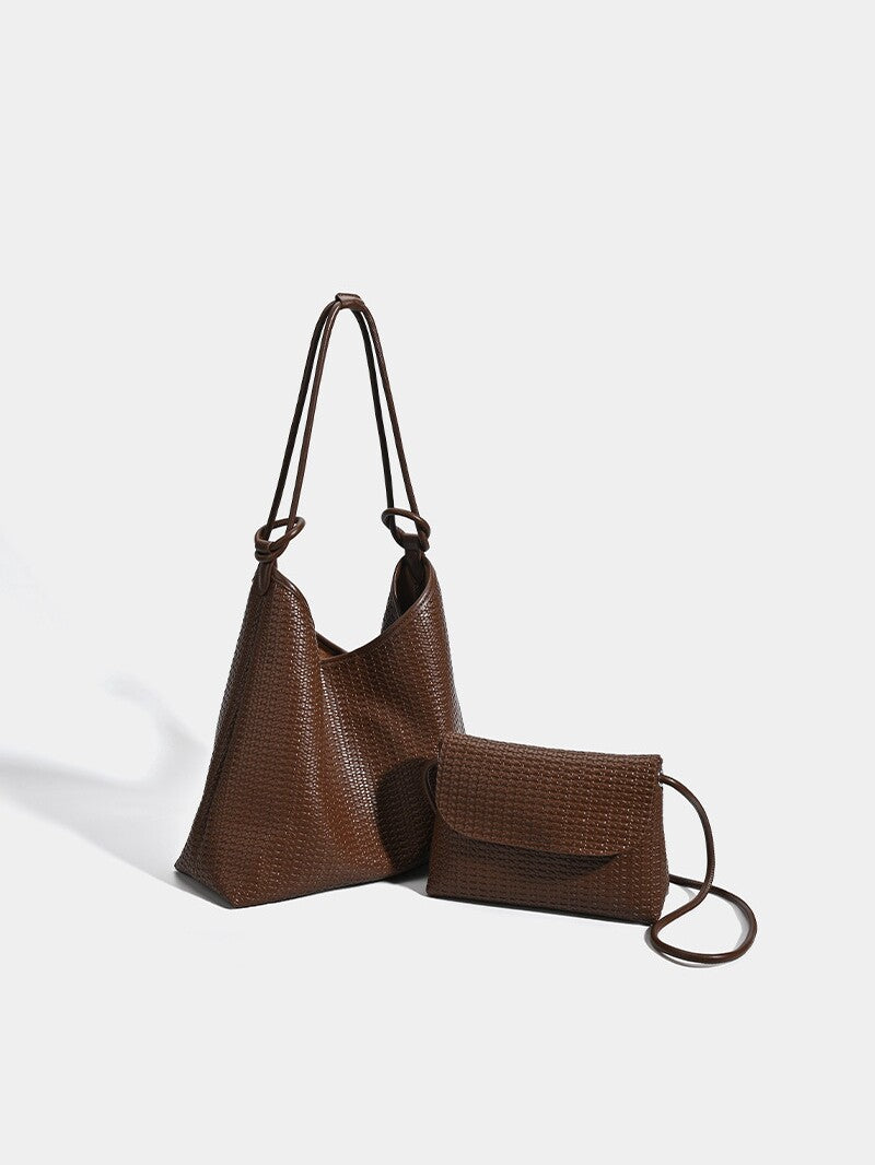 Large Capacity Idle Style Relaxed Fashion Embossed Woven Son Women's Shoulder Bag