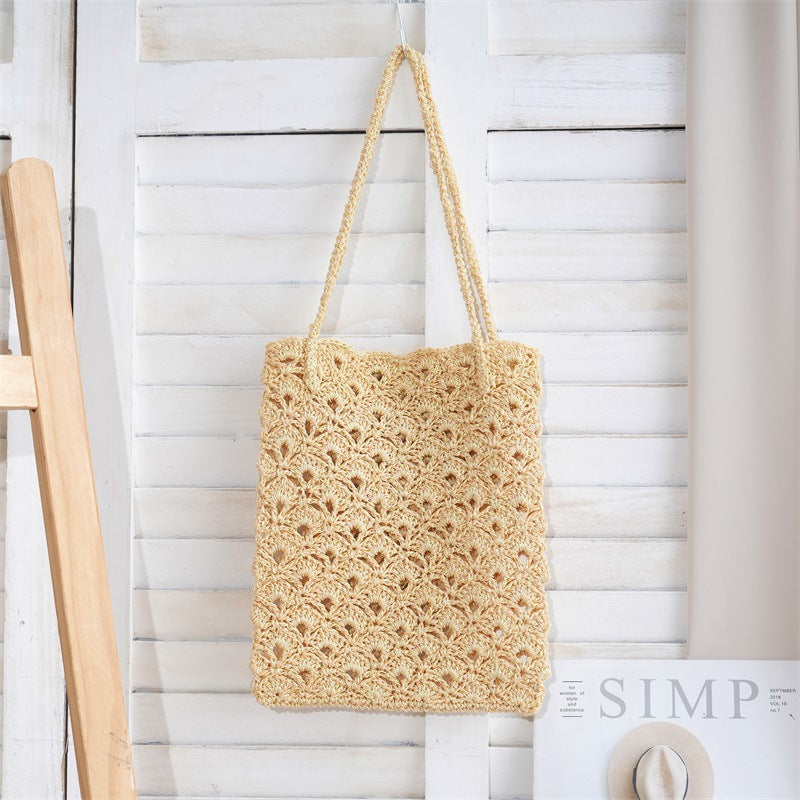 Women's Colorful Woven Design Textured Fashion Vacation Bags