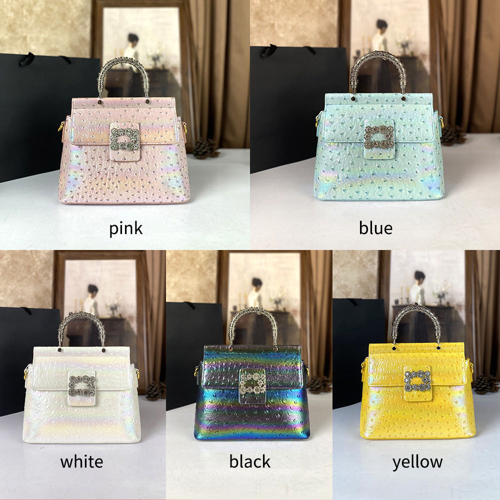Women's High-grade Ostrich Grain Soft Leather Fashion Women's Messenger Bag