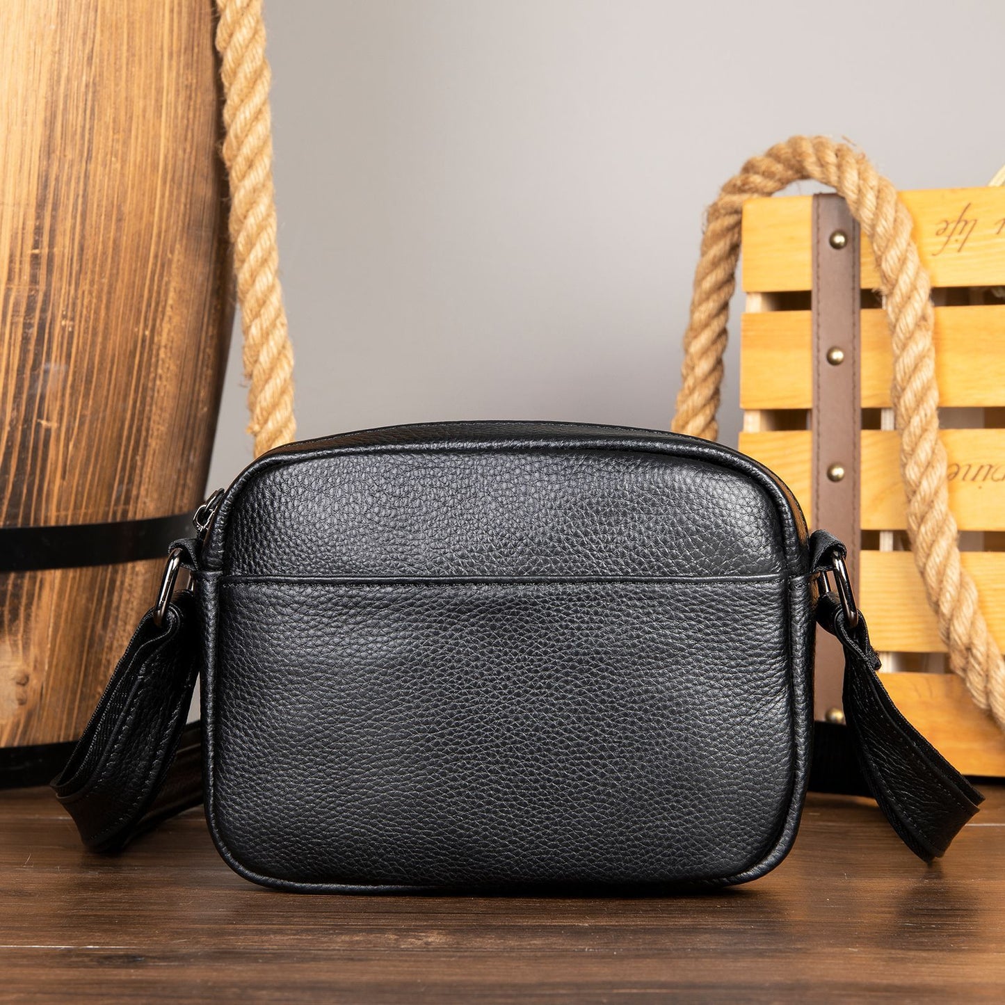 Men's Leather Fashion Crazy Horse First Layer Cowhide Men's Shoulder Bag