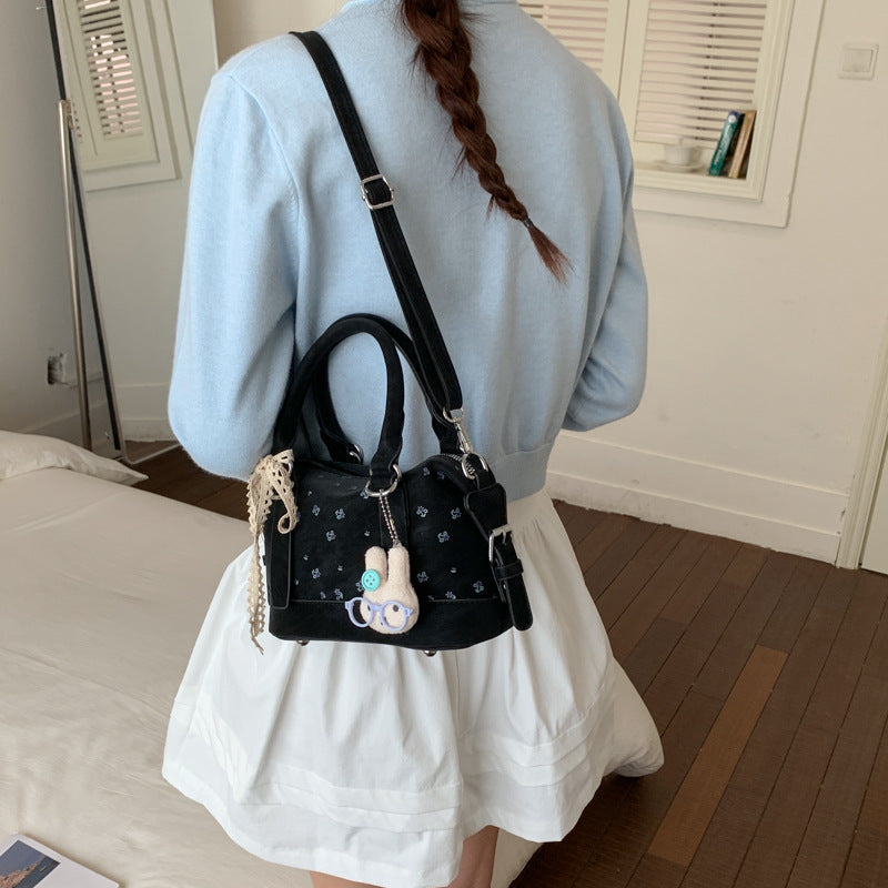 Women's Sweet Floral Boston Versatile Fashion Commuter Cute Bags
