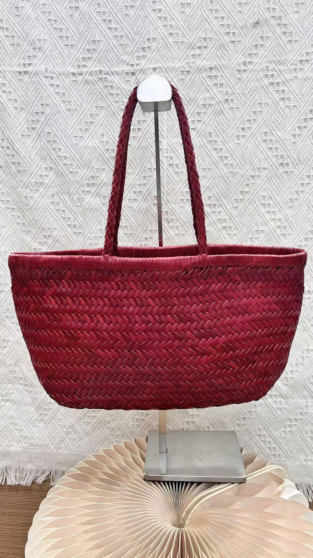 Genuine Leather French Food Basket Layer Women's Handbag