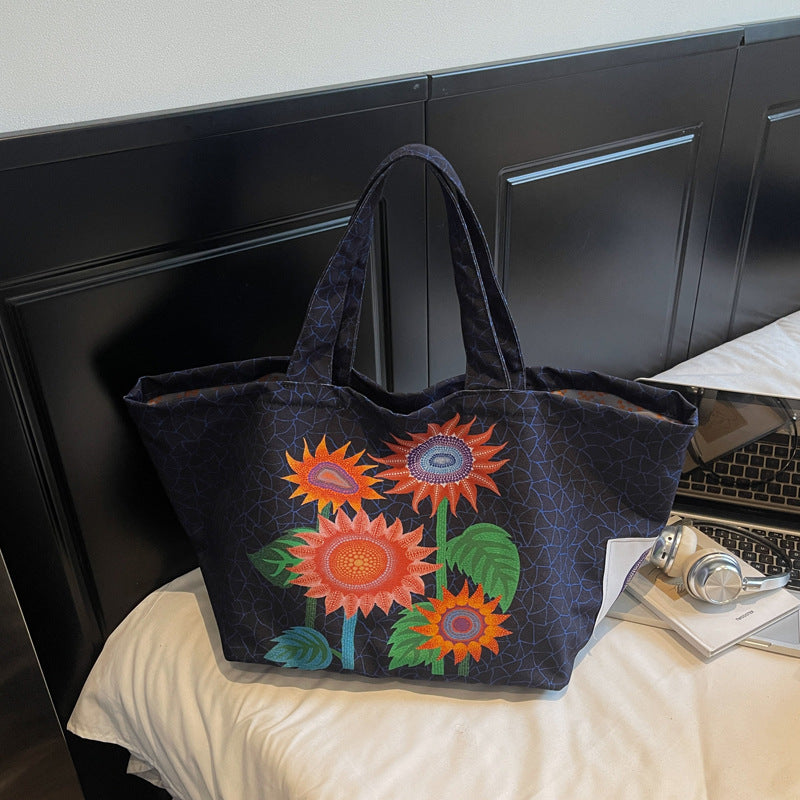 Women's Style Polka Dot Pumpkin Fashionable Large Capacity Printed High Sense Women's Messenger Bag