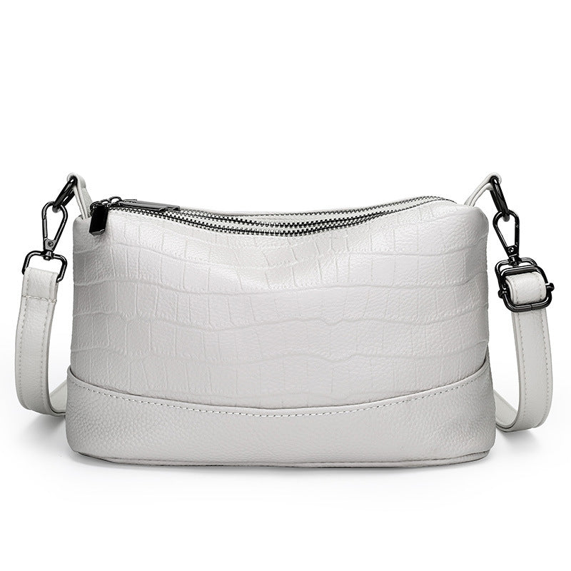 Women's Genuine Leather Large Capacity Stone Pattern Bags