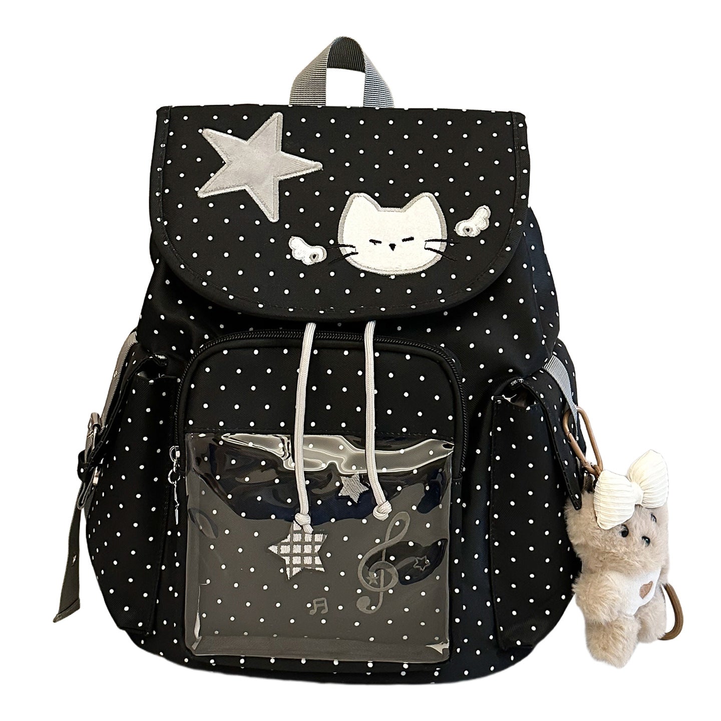 Women's Dot Full Printed Cartoon Fashion Simple College Student Schoolbag
