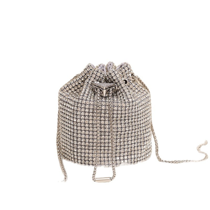 Women's Fashion Full Diamond Minority Chain Dinner Bag