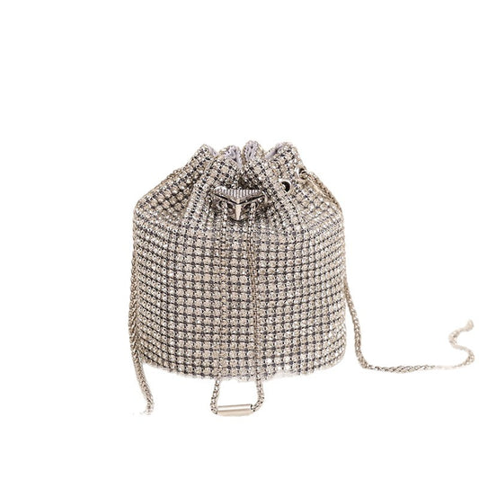 Women's Fashion Full Diamond Minority Chain Dinner Bag