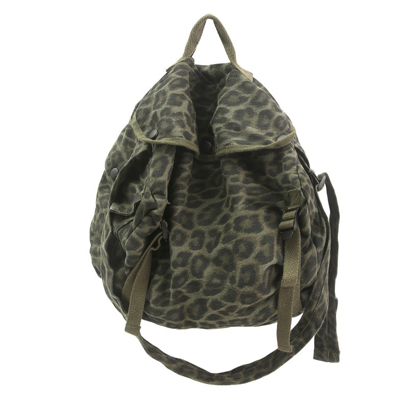 Vintage Leopard Print Large Capacity Idle Women's Messenger Bag