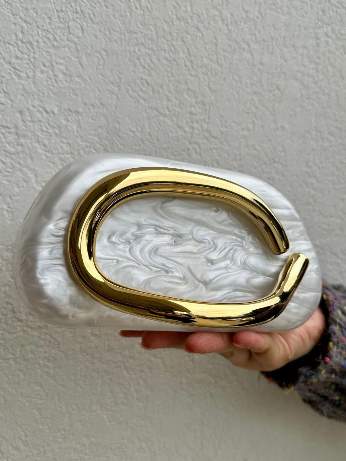 Trendy Classic Round Box Clutch Acrylic Vintage Dinner Bag