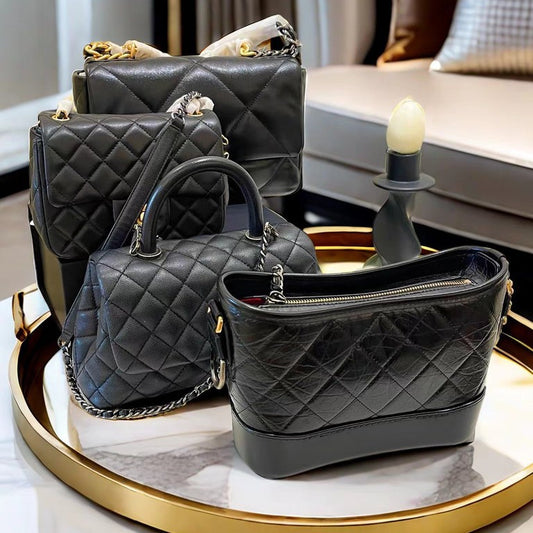 Women's High Quality Classic Style Genuine Caviar Fat Man Golden Bags