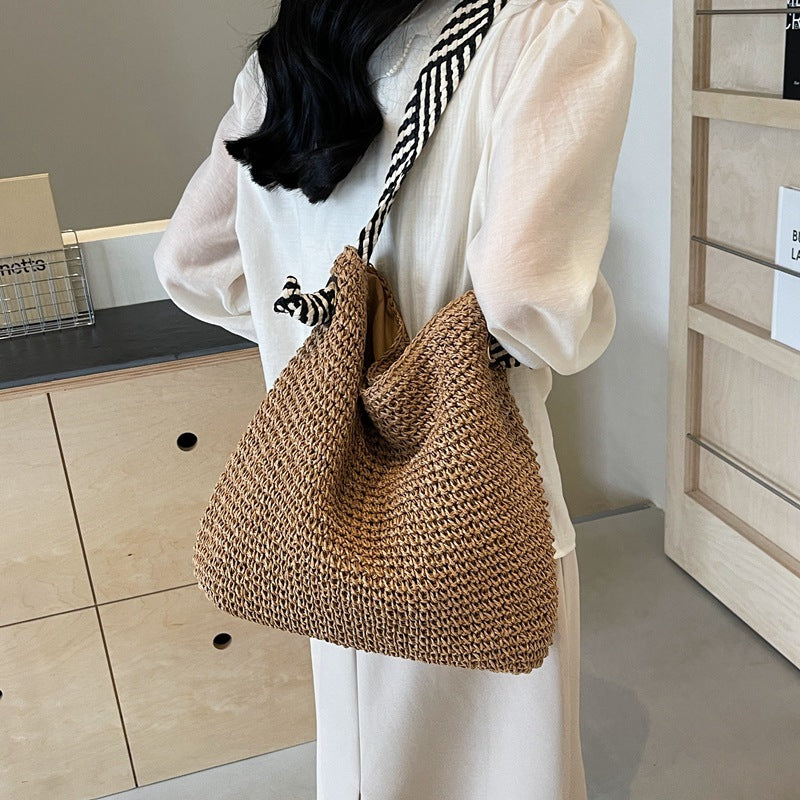 Commuter Portable Straw Hollow Underarm Large Bags