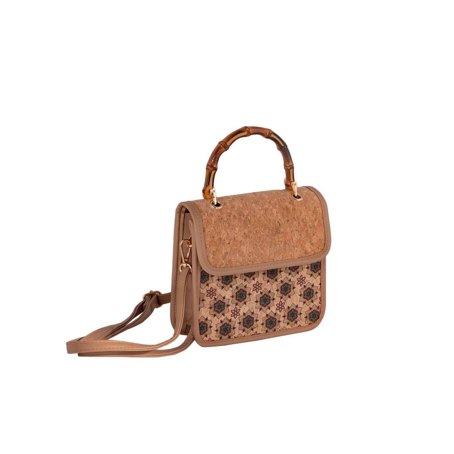 Cool Bark Cork Niche Bamboo Edge Small Square Bag